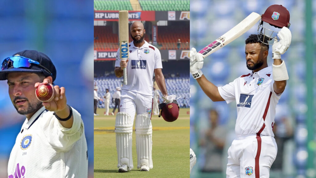 IND vs WI 2nd Test: John Campbell brought up his maiden century, Shai Hope scored his first in eight years and Kuldeep taken 8 wickets