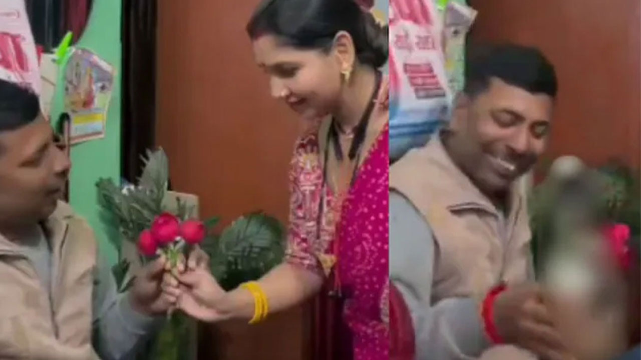 Bihar Woman Posts Rose Day Video With Husband